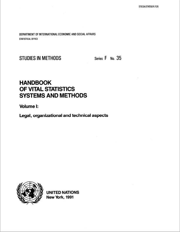 Handbook On Civil Registration And Vital Statistics Systems Preparation ...